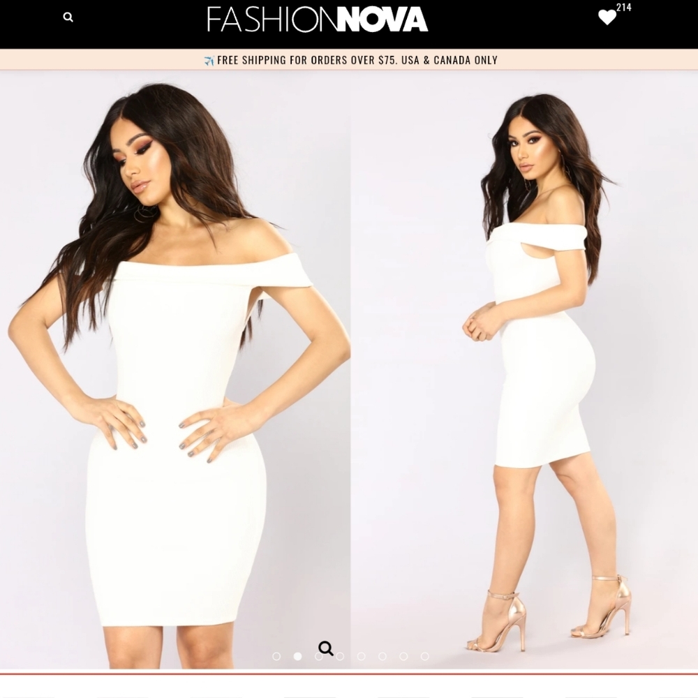 Fashion nova white ribbed mini dress